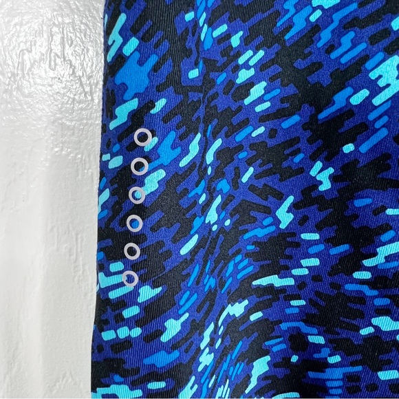 Nike Dri Fit Printed Training Tights Cropped Leggings Blue Women’s Size M - Picture 4 of 10